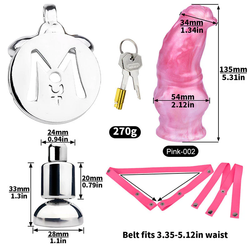 Inverted Chastity Cage - Cock Block Device With Monster Dildo - Image 7