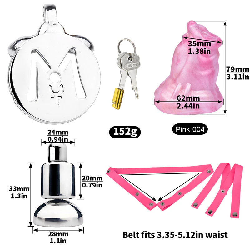 Inverted Chastity Cage - Cock Block Device With Monster Dildo - Image 9
