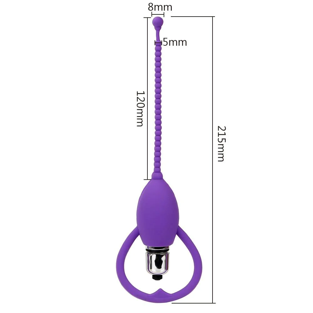 Colorful Vibrating Beaded Penis Plug - Image 10
