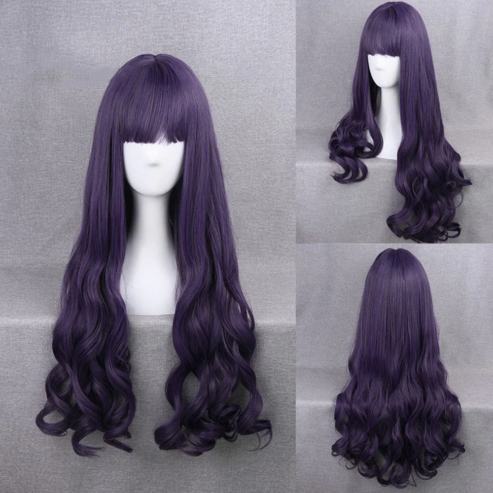 Costume Cosplay Wig Lolita Natural Straight Wavy Wig Purple - Image 3