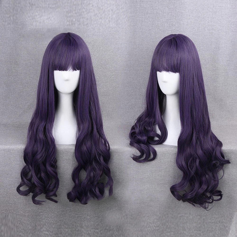 Costume Cosplay Wig Lolita Natural Straight Wavy Wig Purple - Image 4