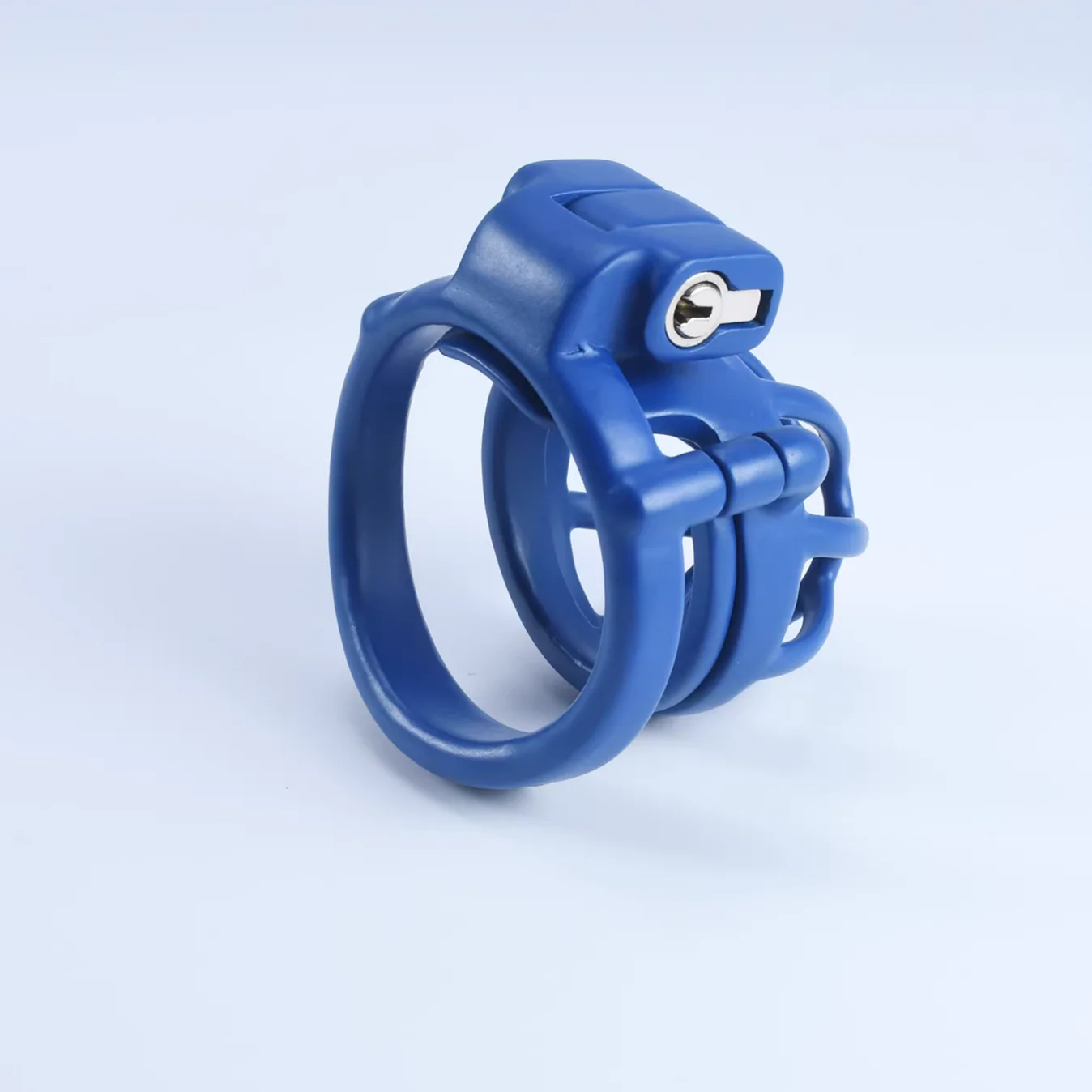 Custom Steel Blue Male Chastity Cage - Image 11