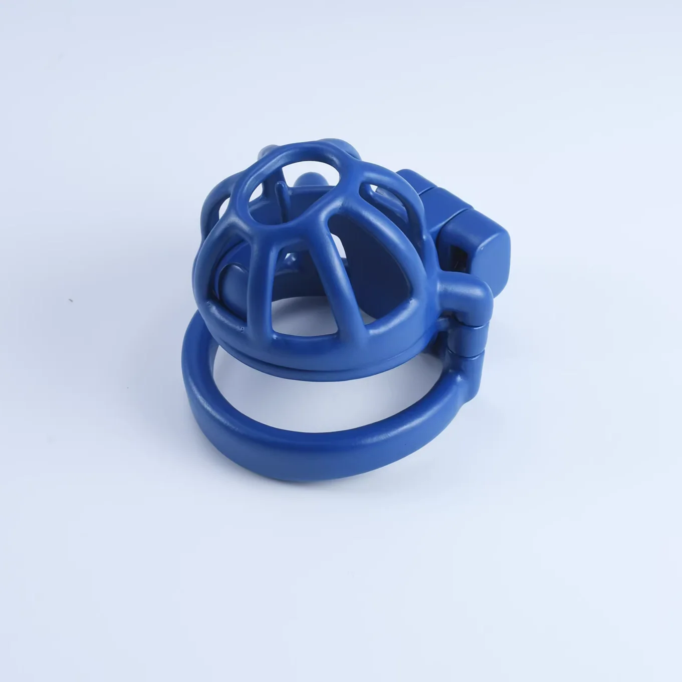 Custom Steel Blue Male Chastity Cage - Image 3