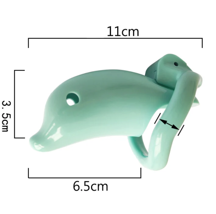 Dolphin Plastic Chastity Cage (All 4 Rings Included) - Image 2