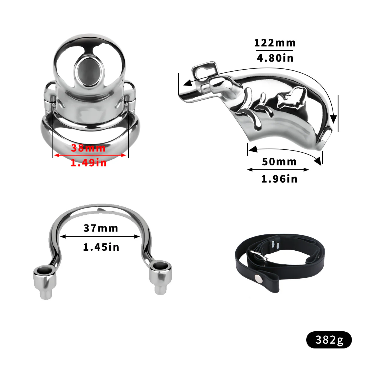 Dolphin Steel Chastity Cage with Anti-ring - Image 19