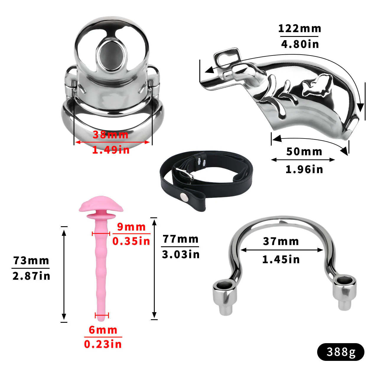 Dolphin Steel Chastity Cage with Anti-ring - Image 20
