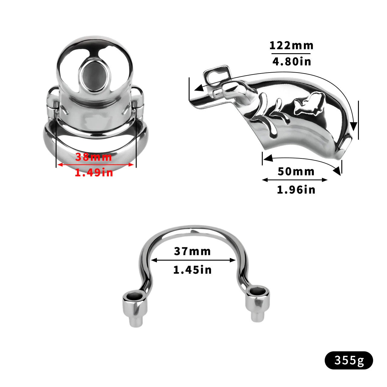 Dolphin Steel Chastity Cage with Anti-ring - Image 6
