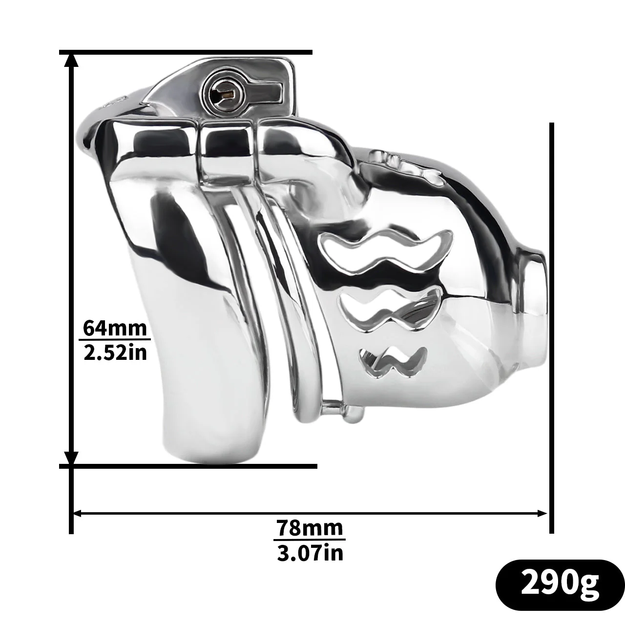 Dolphin Steel Chastity Cage With PA Piercing - Image 10