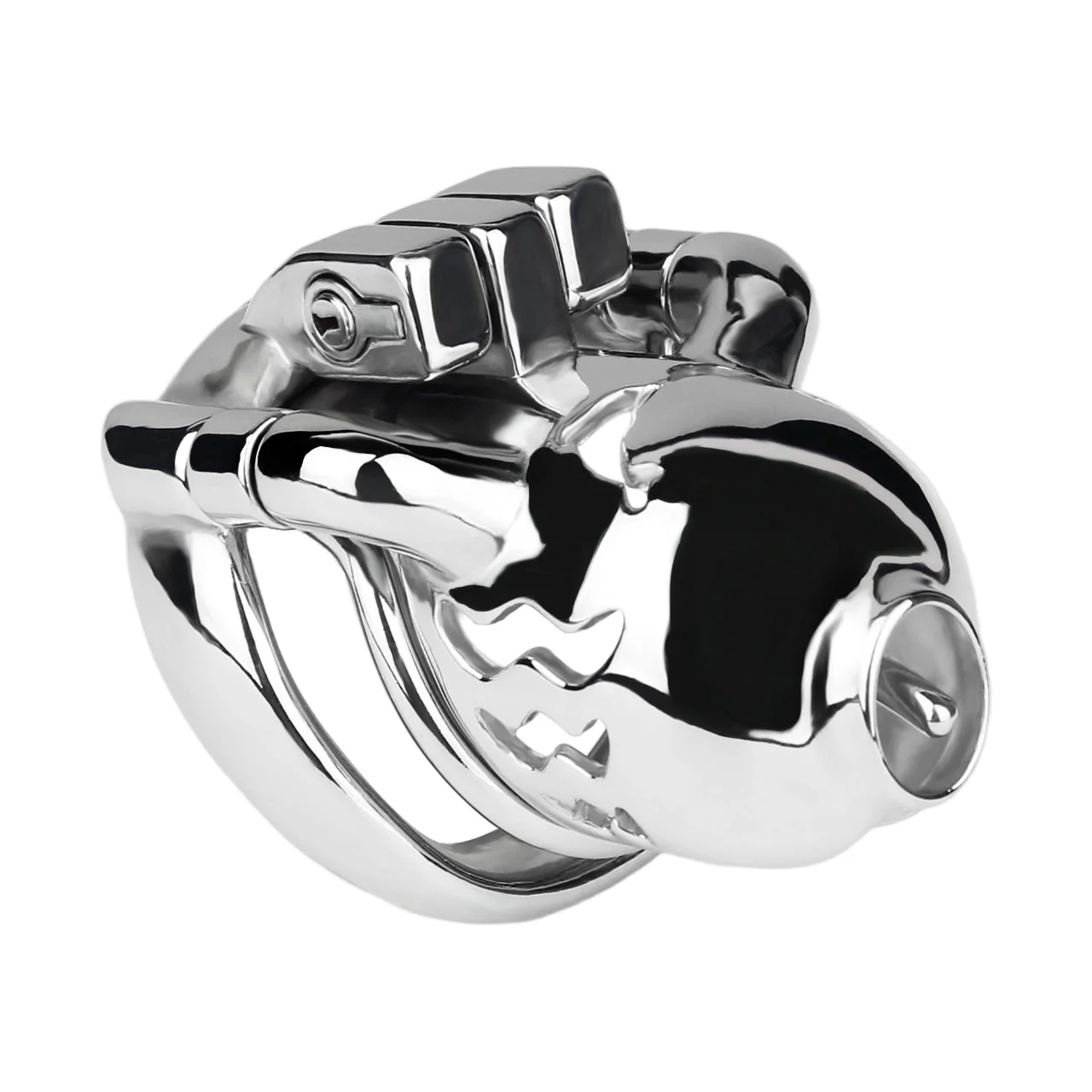 Dolphin Steel Chastity Cage With PA Piercing - Image 3