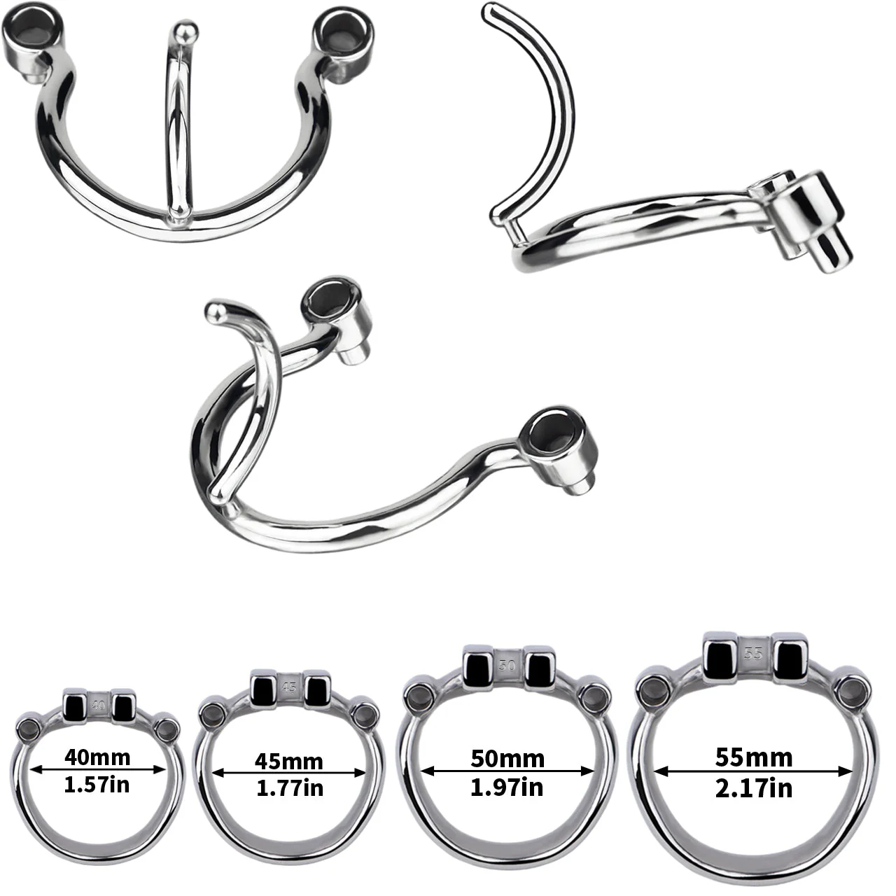 Dolphin Steel Chastity Cage With PA Piercing - Image 9