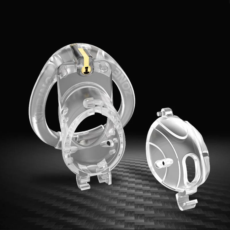Double Lock Detachable Plastic Chastity Cage - Image 3