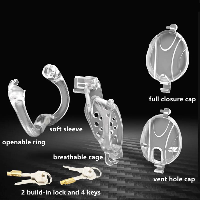 Double Lock Detachable Plastic Chastity Cage - Image 4