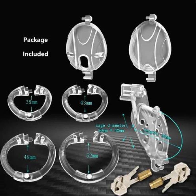 Double Lock Detachable Plastic Chastity Cage - Image 5