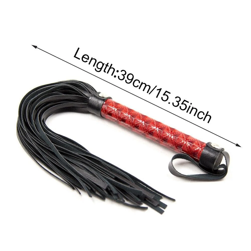 39cm Faux Leather SM Rope Flogger - Image 6