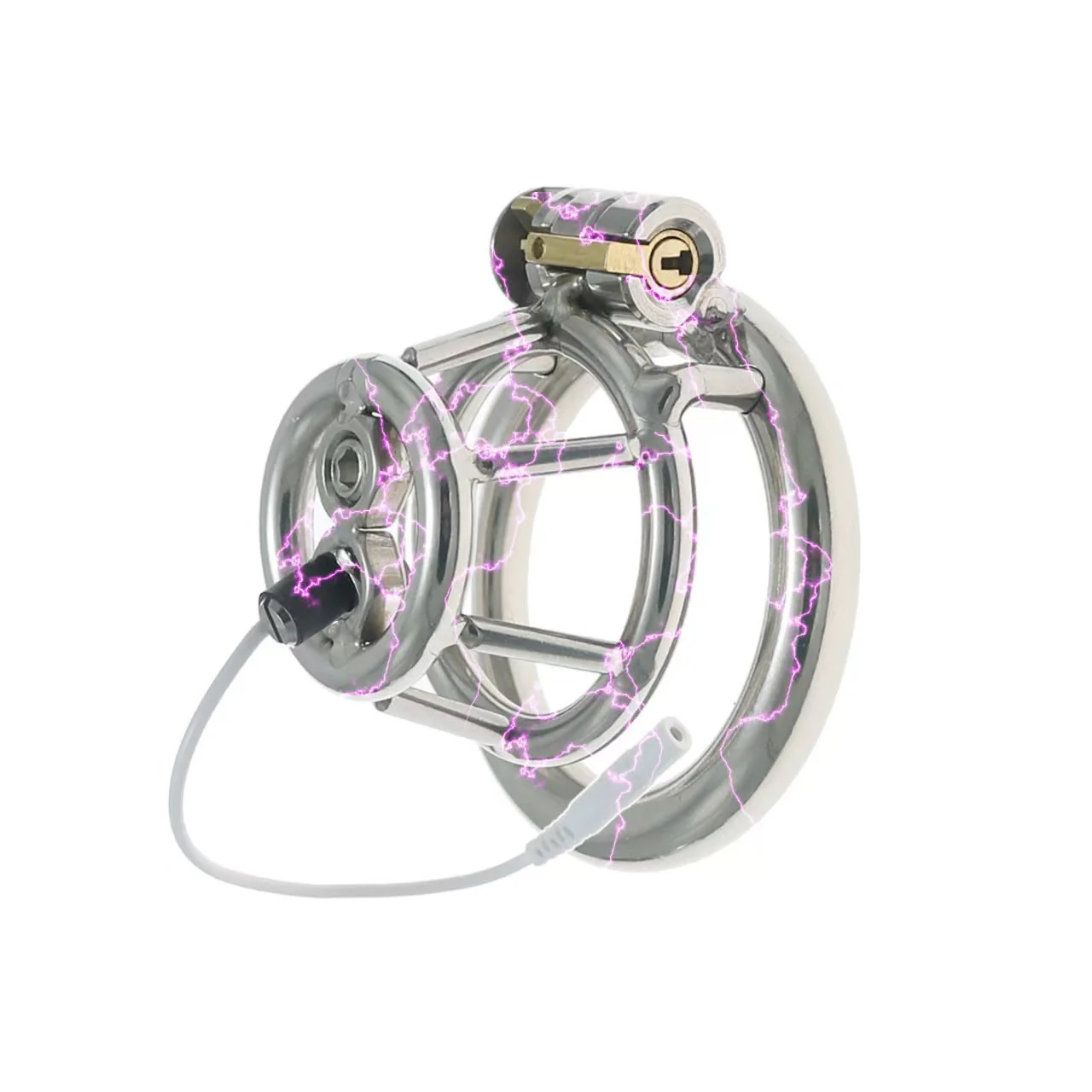 Electric Stainless Steel Basket Chastity Cage