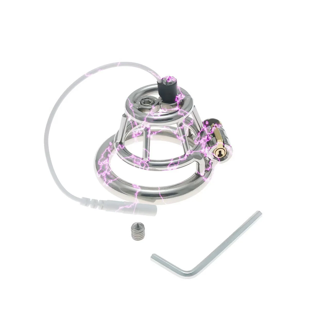 Electric Stainless Steel Basket Chastity Cage - Image 3