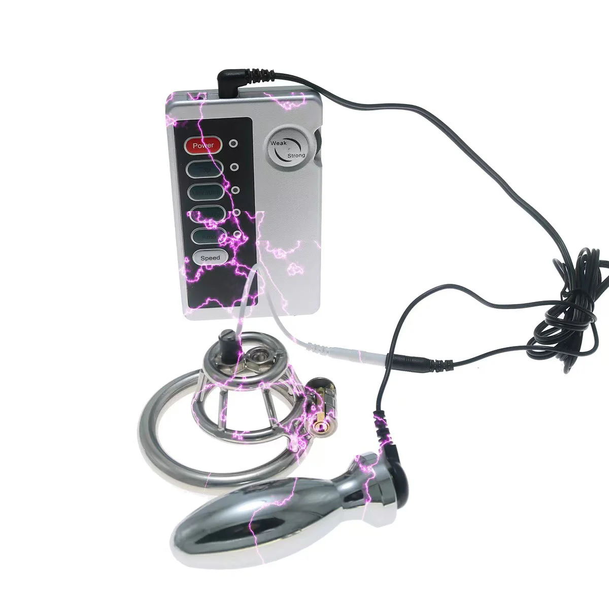 Electric Stainless Steel Basket Chastity Cage - Image 4