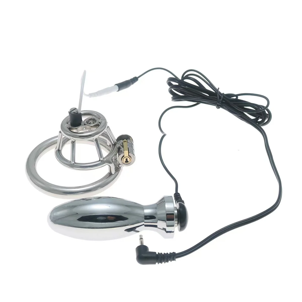 Electric Stainless Steel Basket Chastity Cage - Image 7