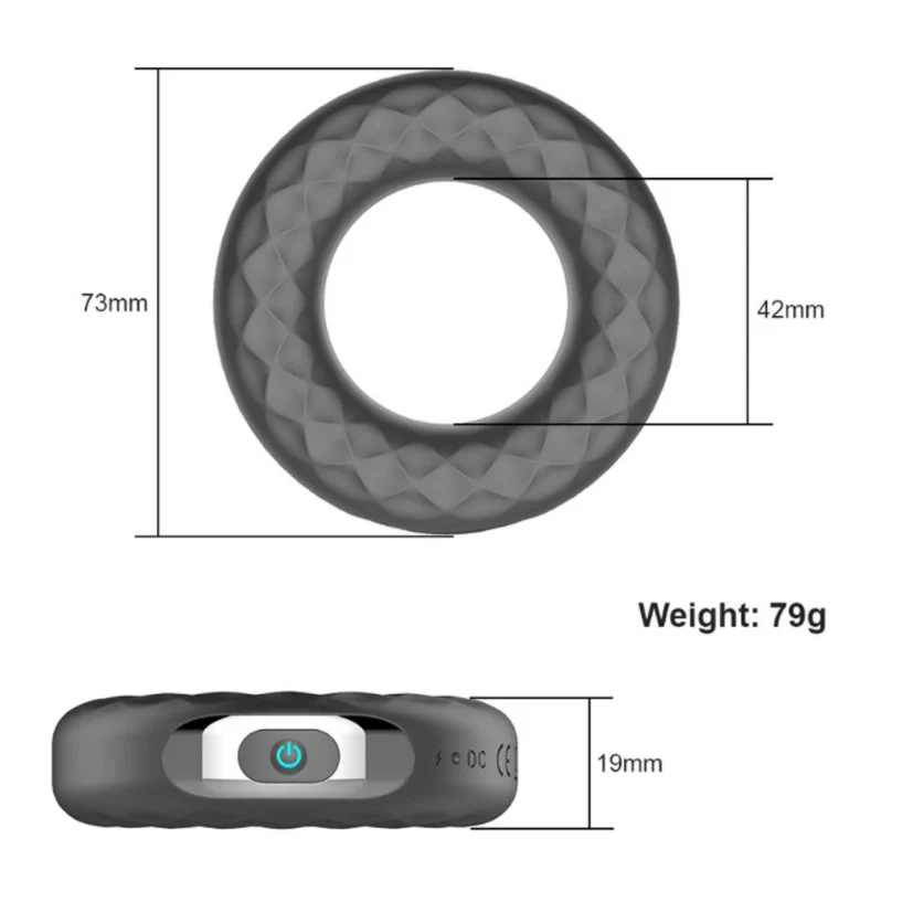 Electro Stim Function Waterproof Vibrating Cock Ring - Image 3