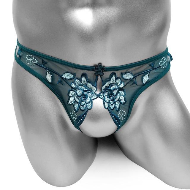 Embroidered Crotchless Thong - Image 2