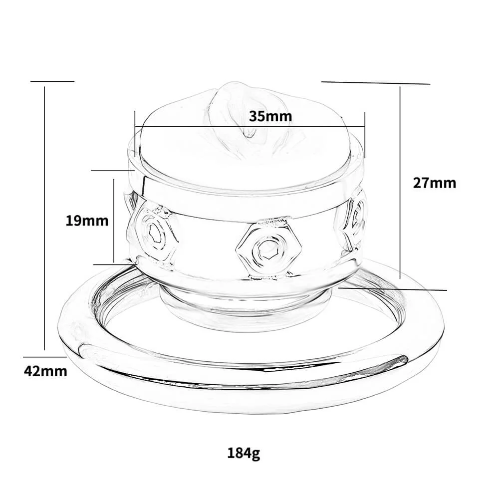 Fake Silicone Stainless Steel Chastity Cage - Image 3