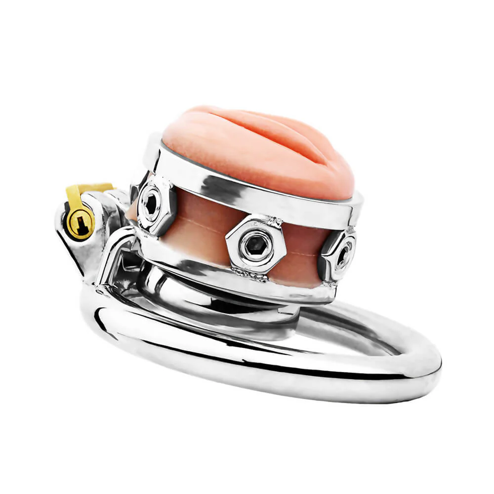 Fake Silicone Stainless Steel Chastity Cage - Image 6