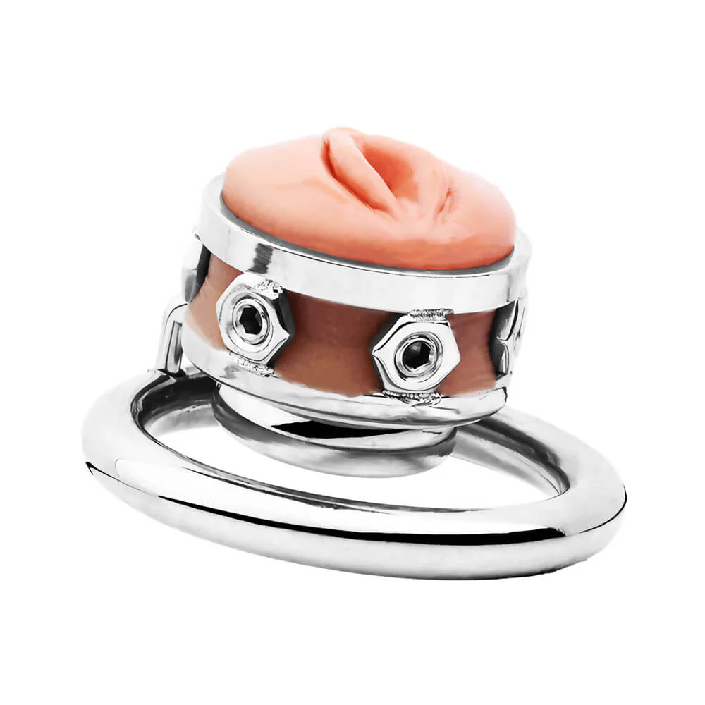 Fake Silicone Stainless Steel Chastity Cage - Image 7
