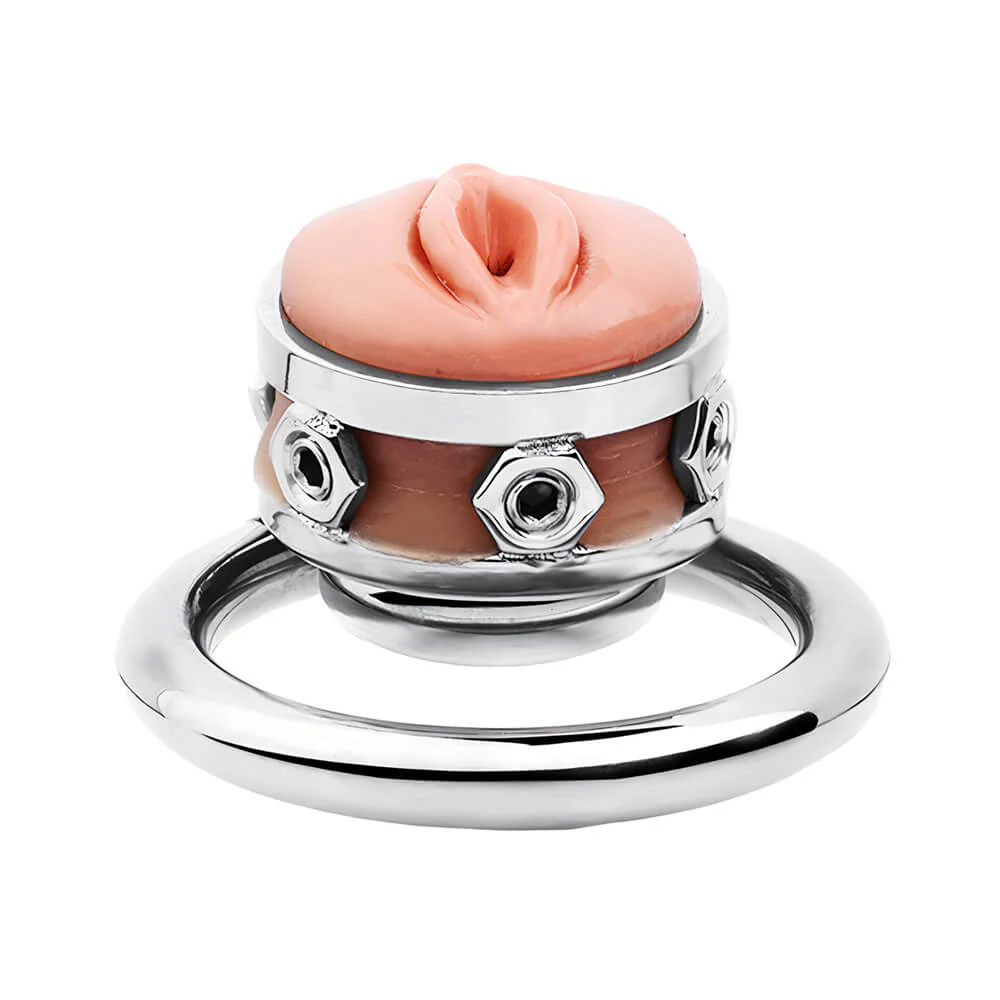 Fake Silicone Stainless Steel Chastity Cage - Image 8