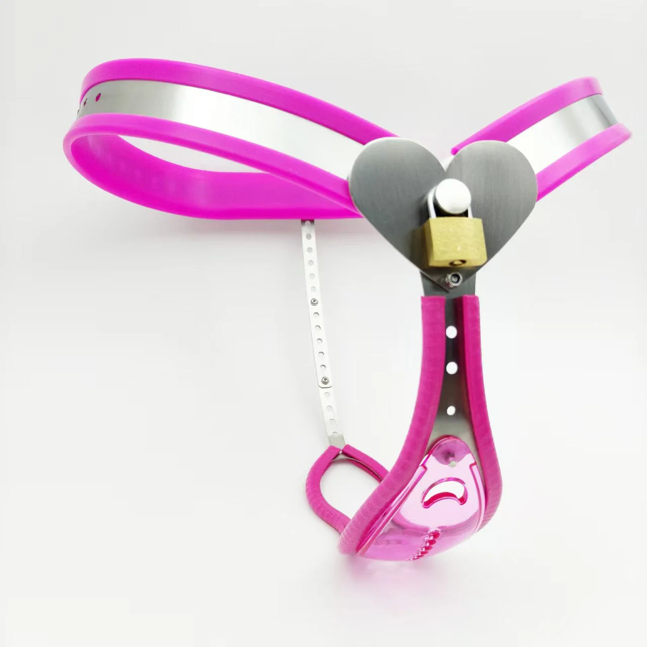 Female Chastity Belt with Transparent Pink Panel