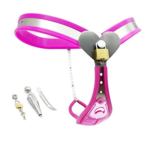 Female Chastity Belt with Transparent Pink Panel - Image 3