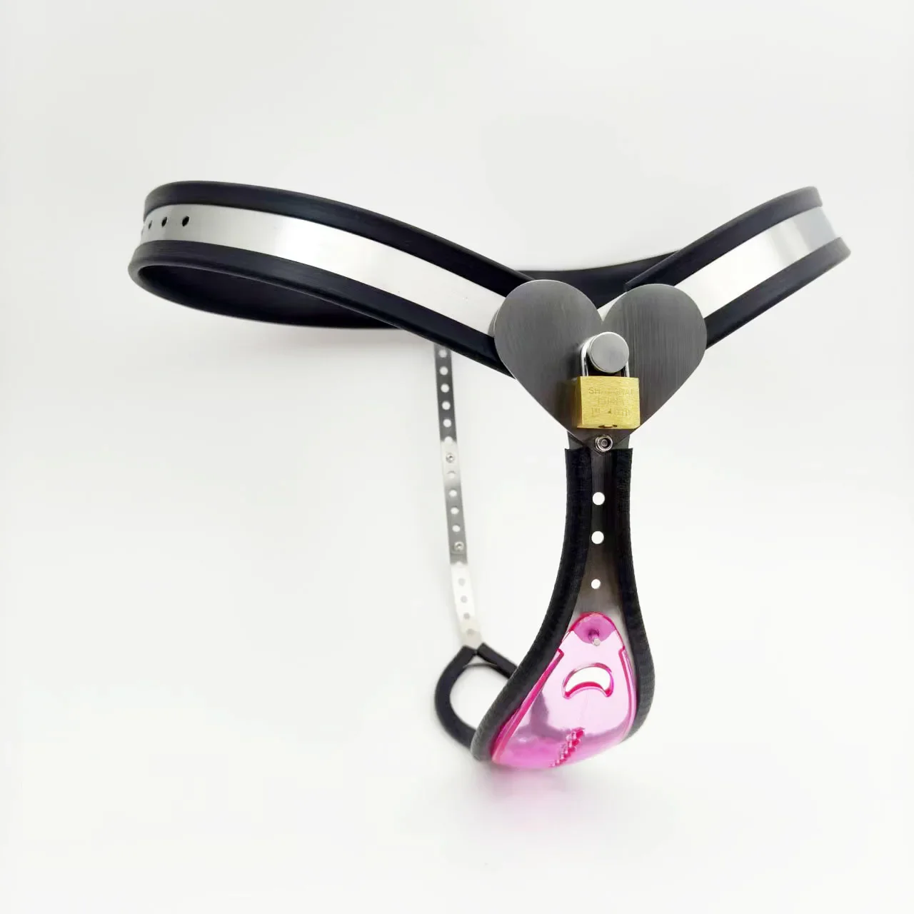 Female Chastity Belt with Transparent Pink Panel - Image 4