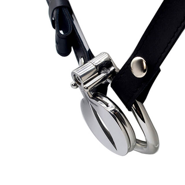 Flat Button Screw Secret Chastity Cage With Belt - Image 2