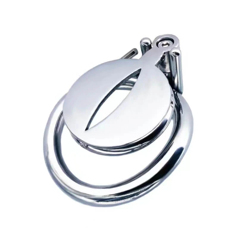 Flat Button Screw Secret Chastity Cage With Belt - Image 3