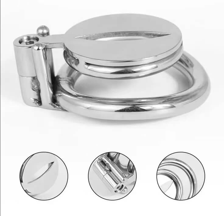 Flat Button Screw Secret Chastity Cage With Belt - Image 4