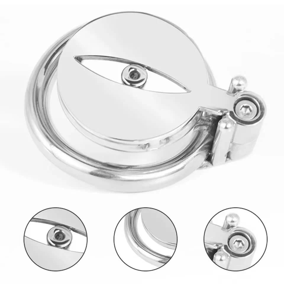Flat Button Screw Secret Chastity Cage With Belt - Image 7