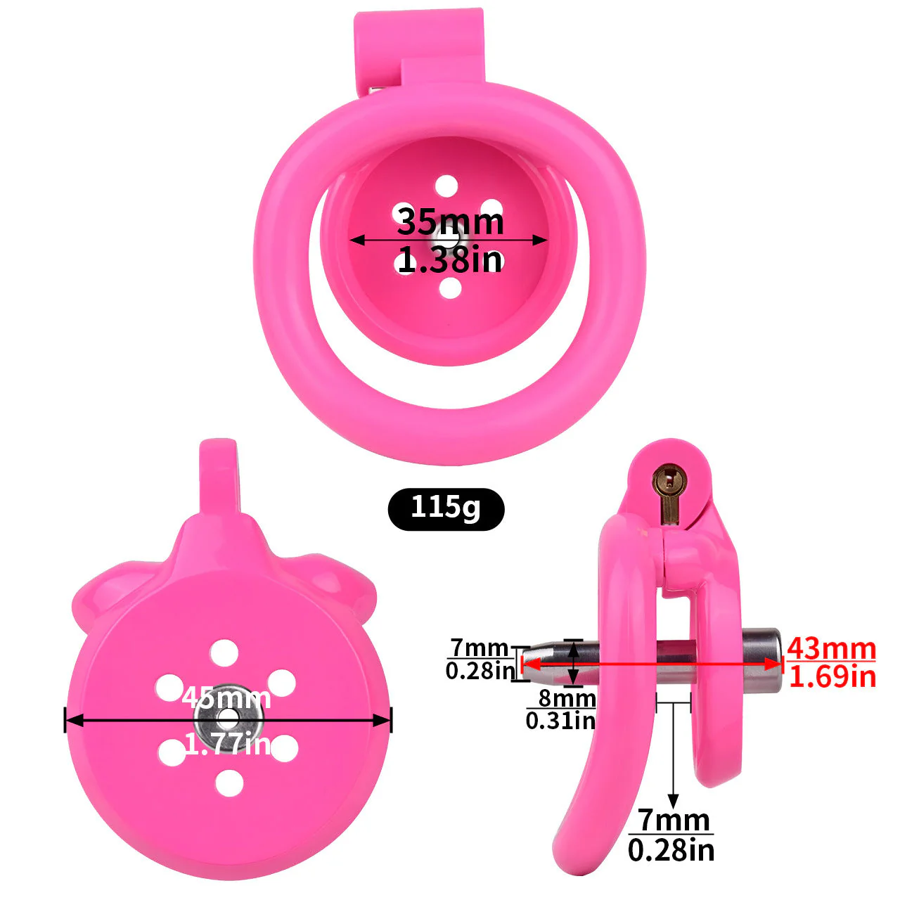 Flat Pink Cock Cage with Urethral - Image 5
