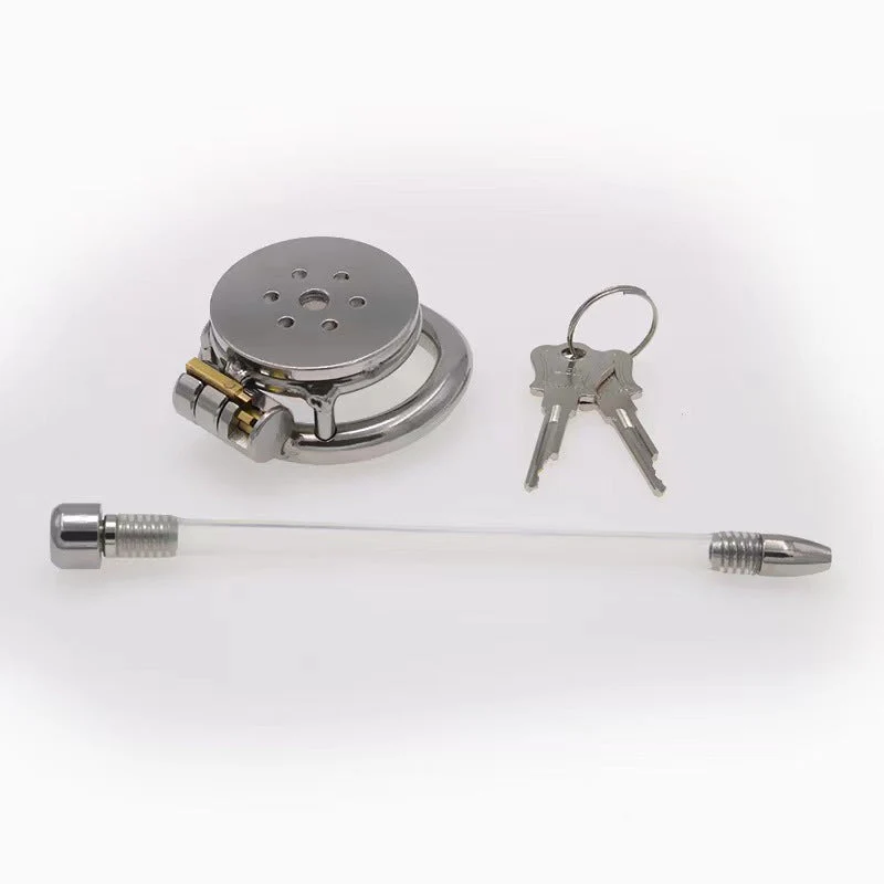 Flat Short Chastity Device With Lock Soft Catheter - Image 4