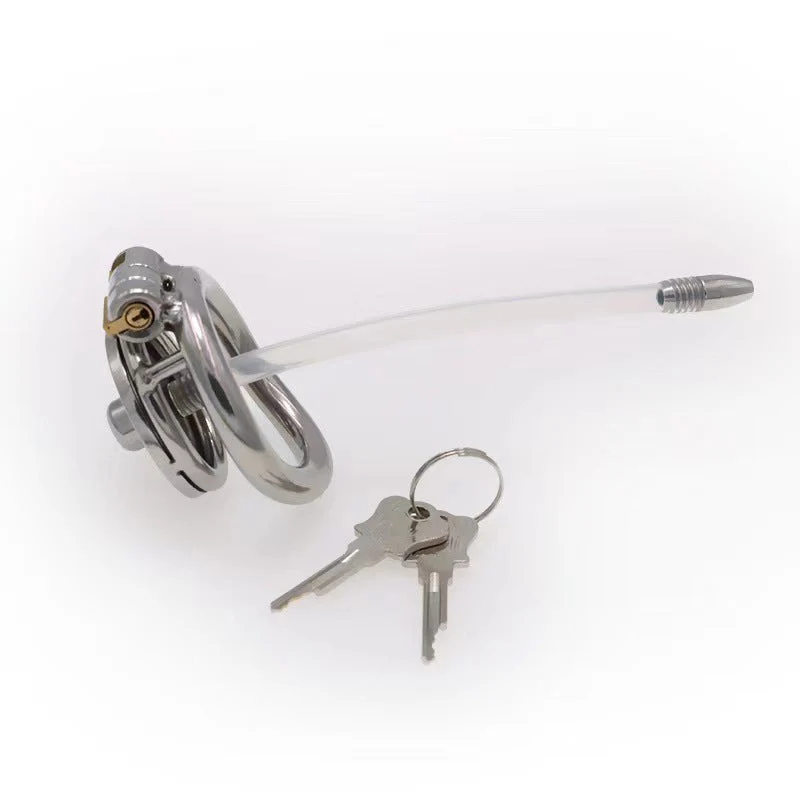 Flat Short Chastity Device With Lock Soft Catheter - Image 6