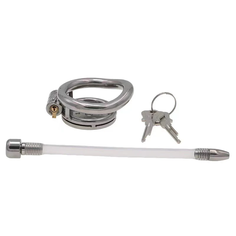 Flat Short Chastity Device With Lock Soft Catheter - Image 7