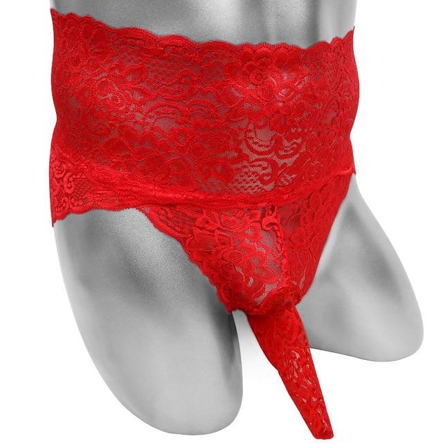 Floral Lace Briefs With Penis Sheath - Image 2