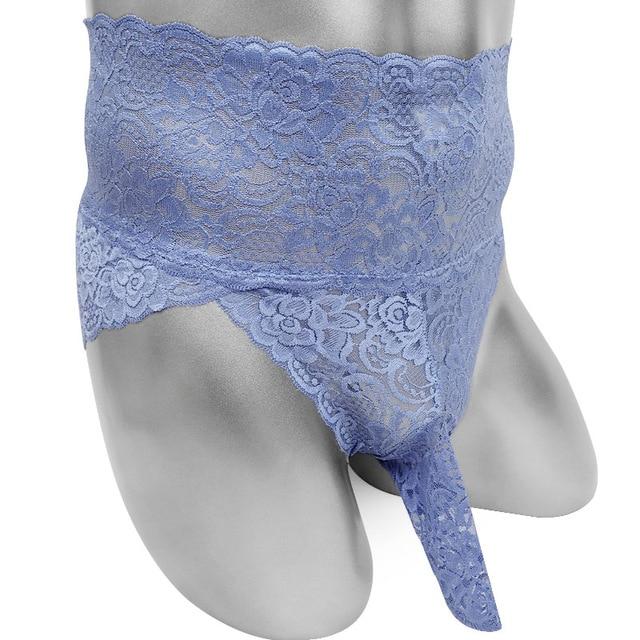 Floral Lace Briefs With Penis Sheath - Image 6