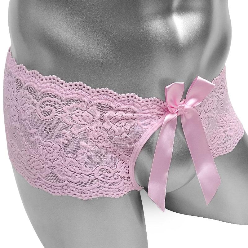 Floral Lace Open Crotch Panties - Image 2