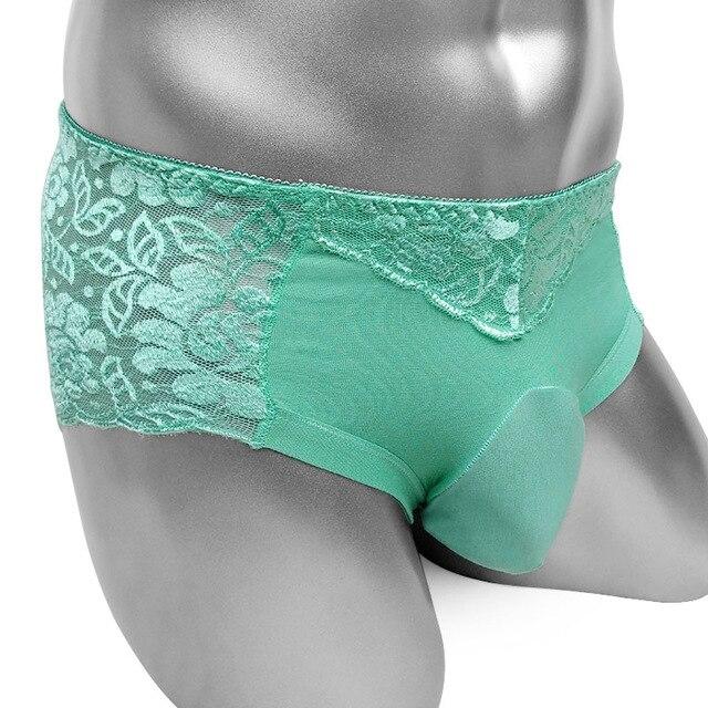 Floral Lace Panties With Penis Pouch - Image 8