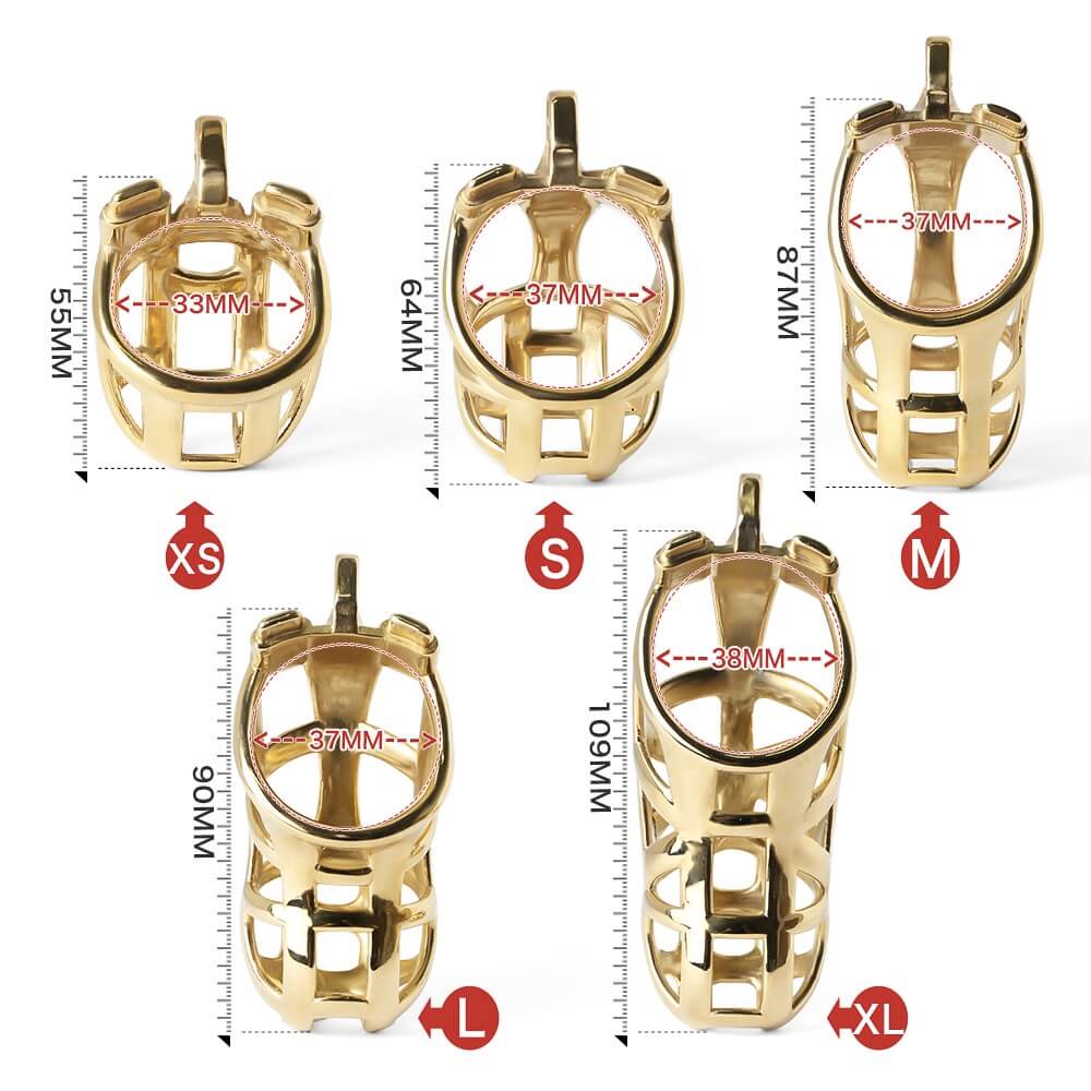 Gold Stainless Steel MAMBA Chastity Cage - Image 5