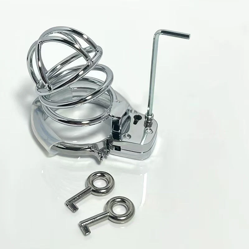 Handcuffs Style Metal Chastity Cage - Image 3