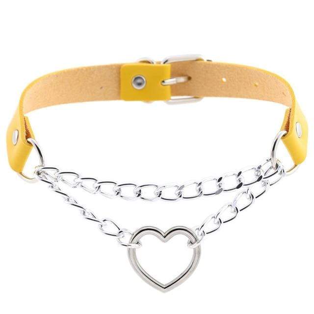 Heart in Chains Leather Choker - Image 4