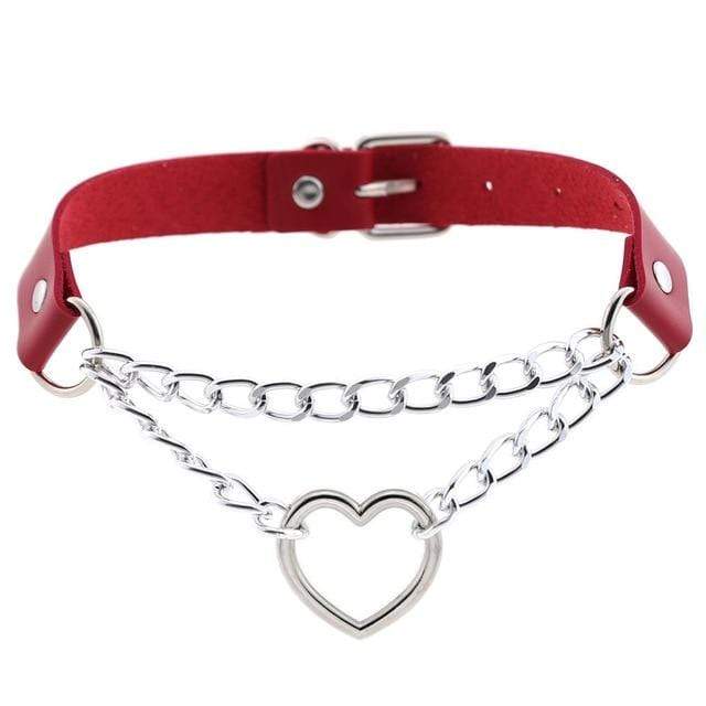 Heart in Chains Leather Choker - Image 5