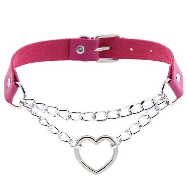 Heart in Chains Leather Choker - Image 8