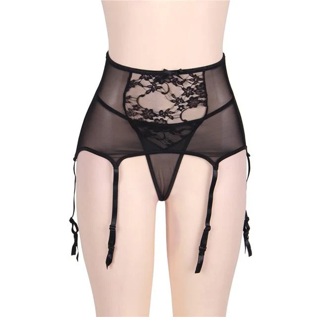 High Waist Lace Garter Belt - Image 2