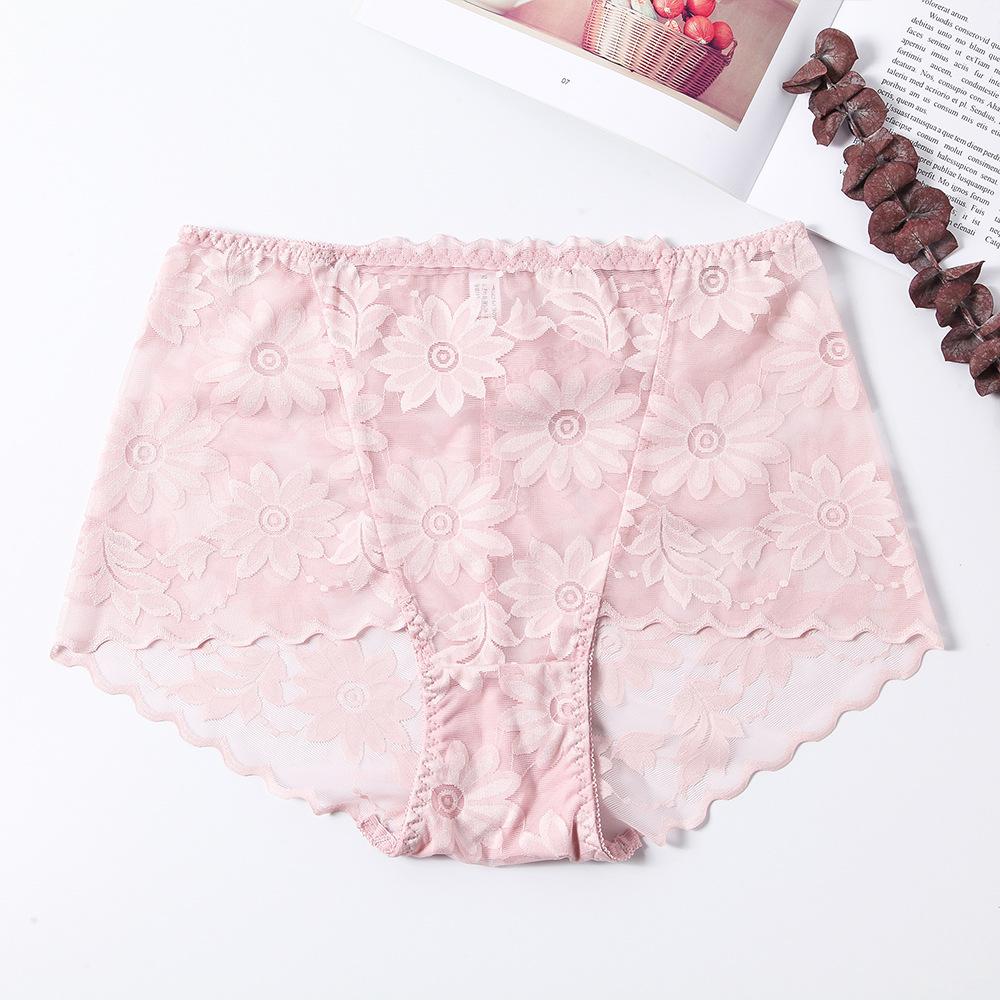 High waist sexy plus size transparent flower panties - Image 3